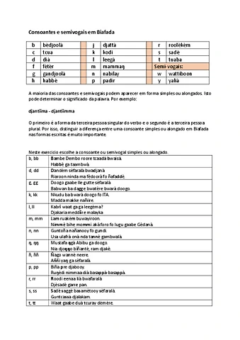 Consoantes e semivogais